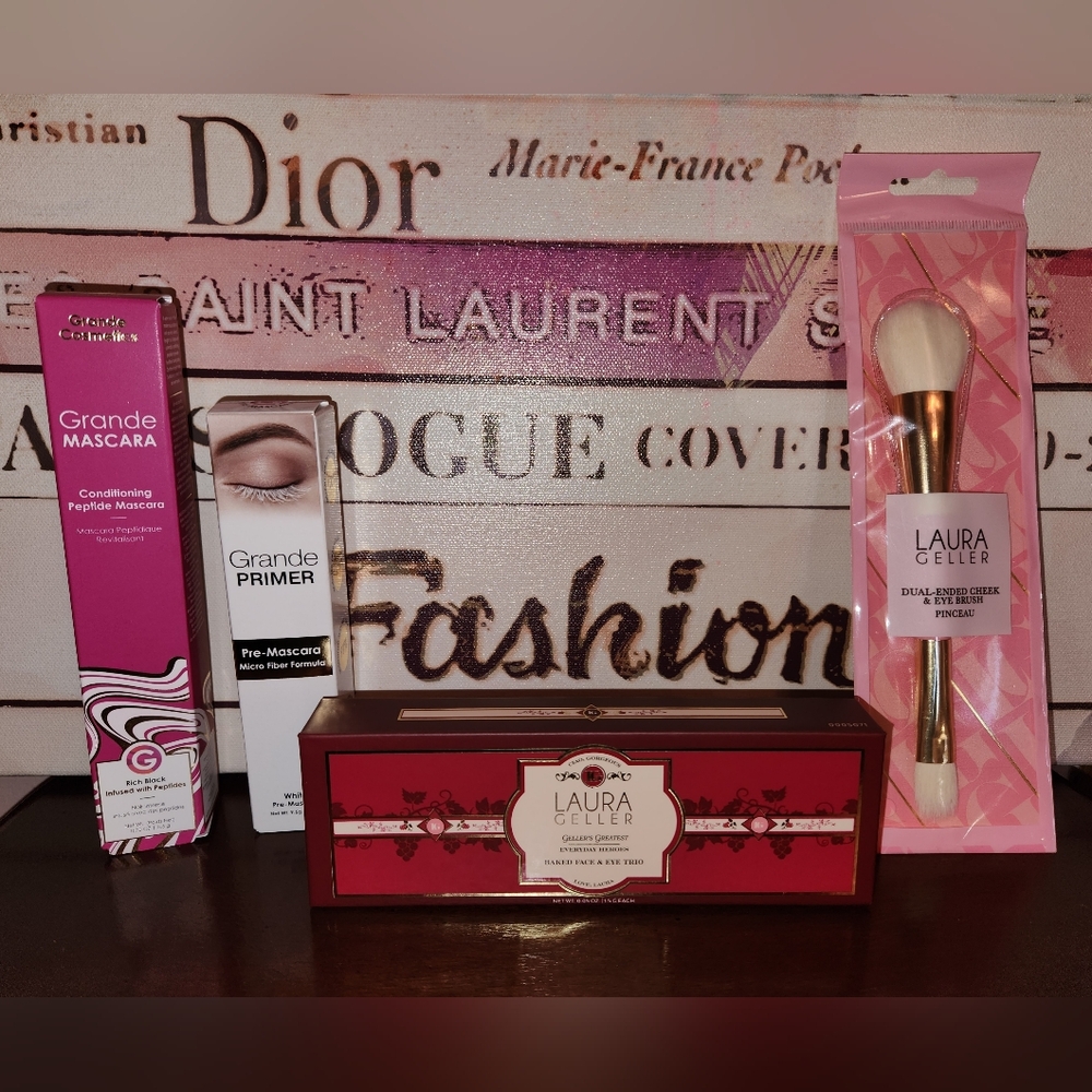 Laura Geller & Grande Cosmetics Eye and Face 4piece Bundle NWT $141 VALUE